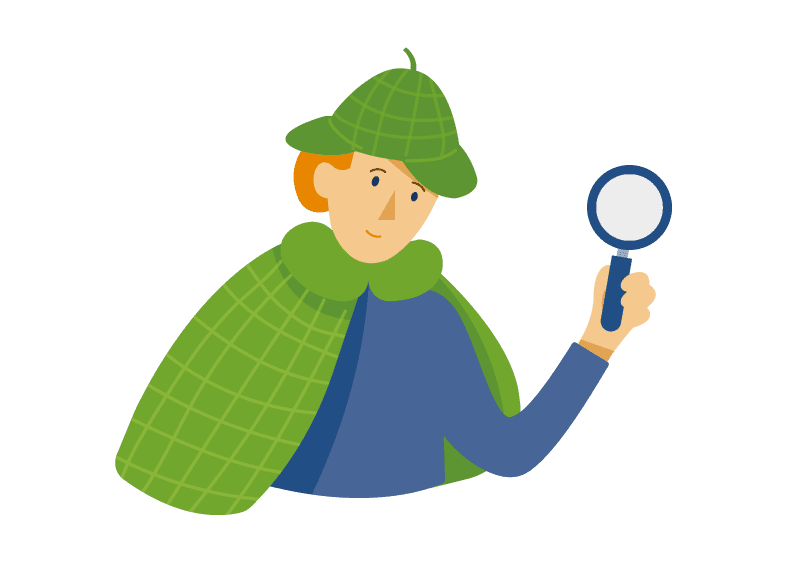 Detektiv mit Lupe, Nachforschungsauftrag nicht zugestellter Sendung